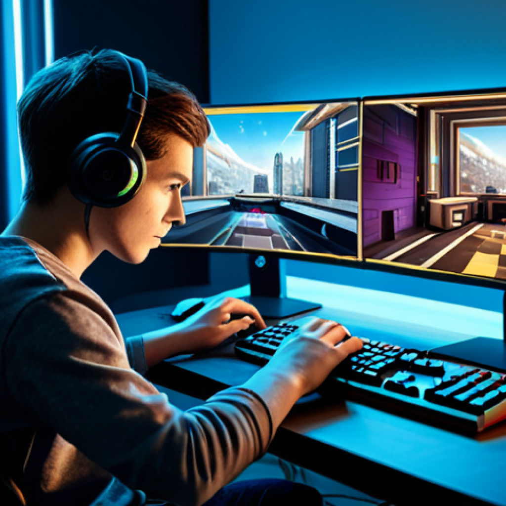 A focused young adult gamer, fully clothed in professional, modest gaming attire, sitting at a desk with perfect anatomy and natural pose. Their well-formed hands are positioned on a high-tech keyboard and mouse, intensely concentrating on a large monitor displaying rapid building and editing sequences from a game's creative mode. The screen features clean, precise architectural structures like 90s and edited boxes, symbolizing mastery. The background is a modern, minimalist gaming room with appropriate lighting, safe for work, appropriate content, fully clothed, natural body proportions, correct proportions, professional photography, high quality.